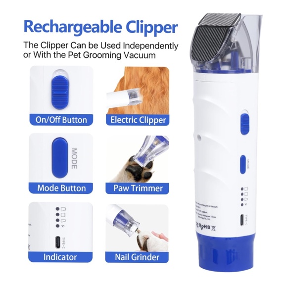 Cordless Rechargeable Pet Grooming Kit and Vacuum - Picture 3 of 8